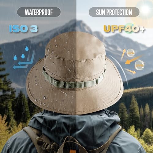 GLORYFIRE Boonie Hat Military Tactical Boonie Hats for Men Women Hunting Fishing Outdoor Tan - Image 4