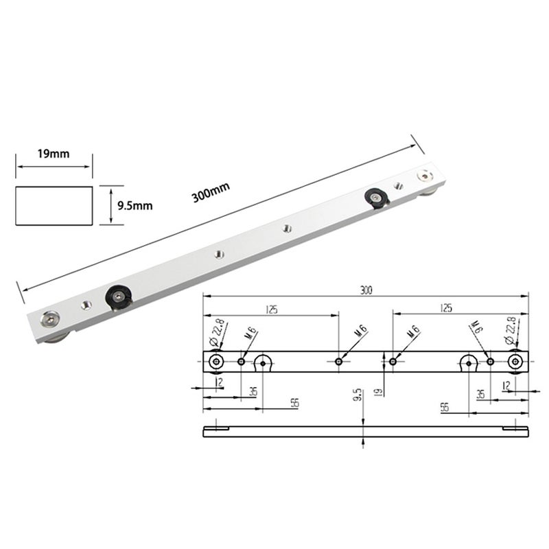 Aluminium Alloy Rail Miter Bar Slider Table Saw Gauge Rod Woodworking Tool - Image 4