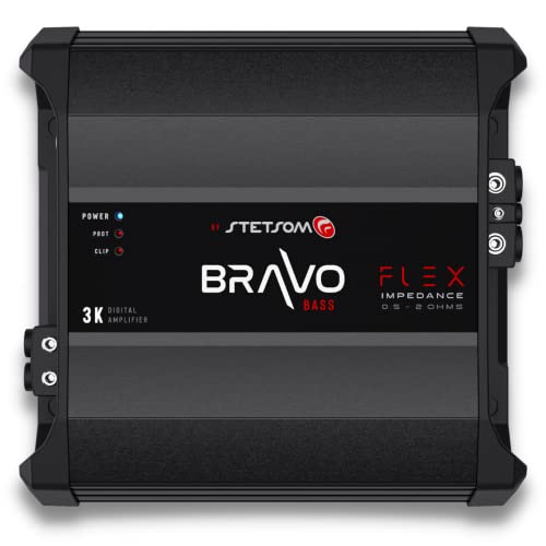 Stetsom Bravo BASS Flex 3K Mono Class D Car Audio Amplifier Monoblock 3000W RMS at Variable Impedance 05 1 2 Ohms 3000x1 Smart Subwoofers Amp - Image 1