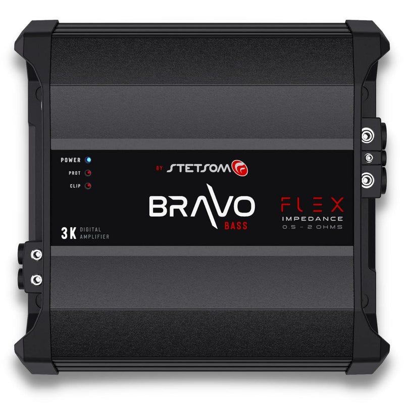 Stetsom Bravo BASS Flex 3K Mono Class D Car Audio Amplifier Monoblock 3000W RMS at Variable Impedance 05 1 2 Ohms 3000x1 Smart Subwoofers Amp - Image 2