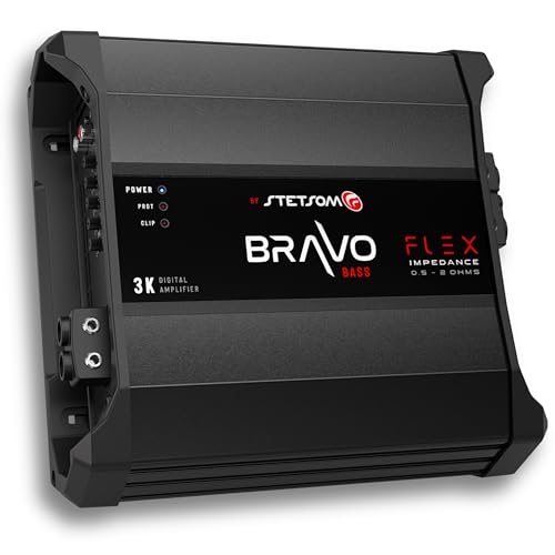 Stetsom Bravo BASS Flex 3K Mono Class D Car Audio Amplifier Monoblock 3000W RMS at Variable Impedance 05 1 2 Ohms 3000x1 Smart Subwoofers Amp - Image 3