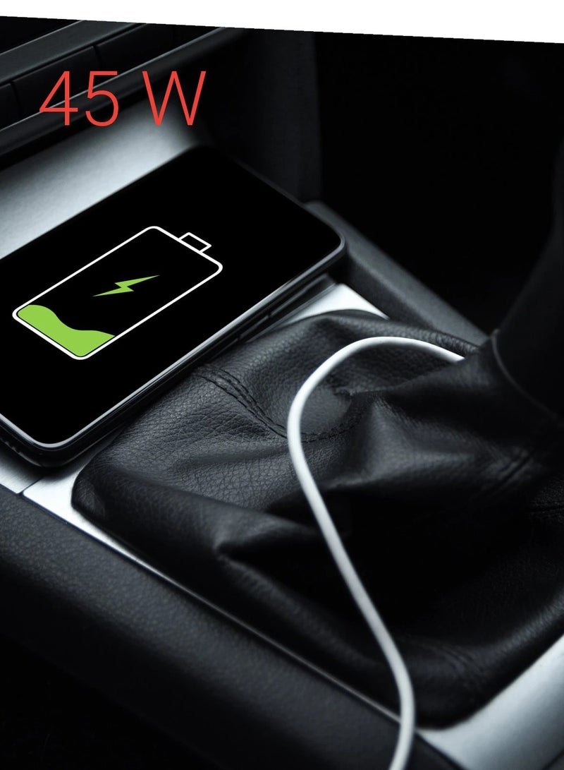 هاما شاحن سيارة 45 وات USB-C لتوصيل الطاقة سريع مع منفذين للهواتف الذكية / شاحن بمنفذ USB Type-C مزدوج مع دعم PD والشحن السريع - أسود - Image 2