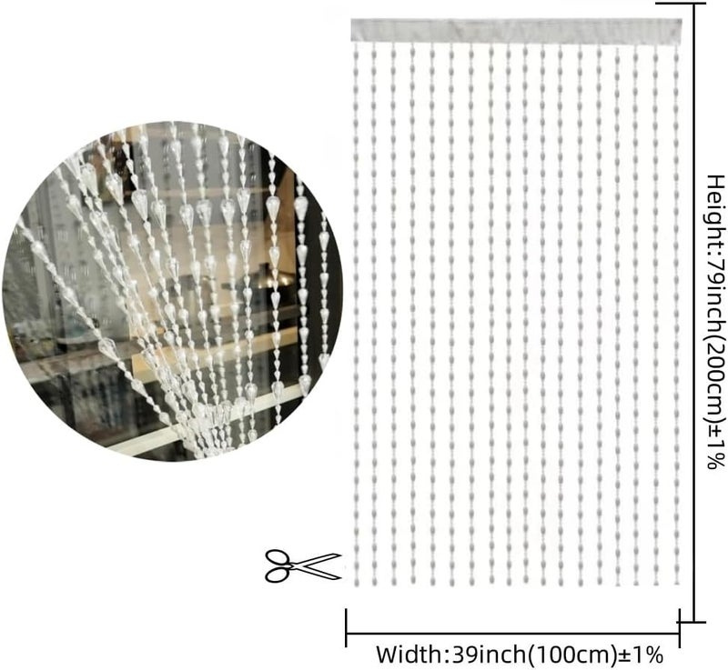 ave split Beaded Curtain Doorways Acrylic Hanging Door Beads String Curtains Tassel Room Divider Screen Decor for Doorway Window Living Room Wedding (042clear, 39 inch x 78.7 inch) - Image 4