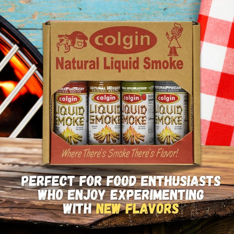 Colgin Assorted Liquid Smoke Gift Box - 4 Pack with Pecan, Hickory, Mesquite, and Apple Flavors - Image 5