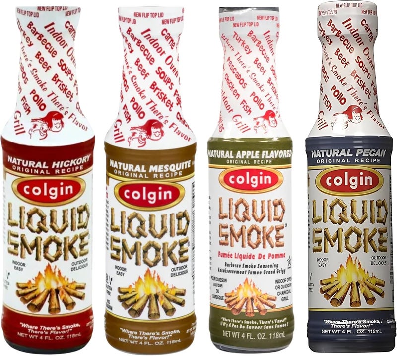 Colgin Assorted Liquid Smoke Gift Box - 4 Pack with Pecan, Hickory, Mesquite, and Apple Flavors - Image 1