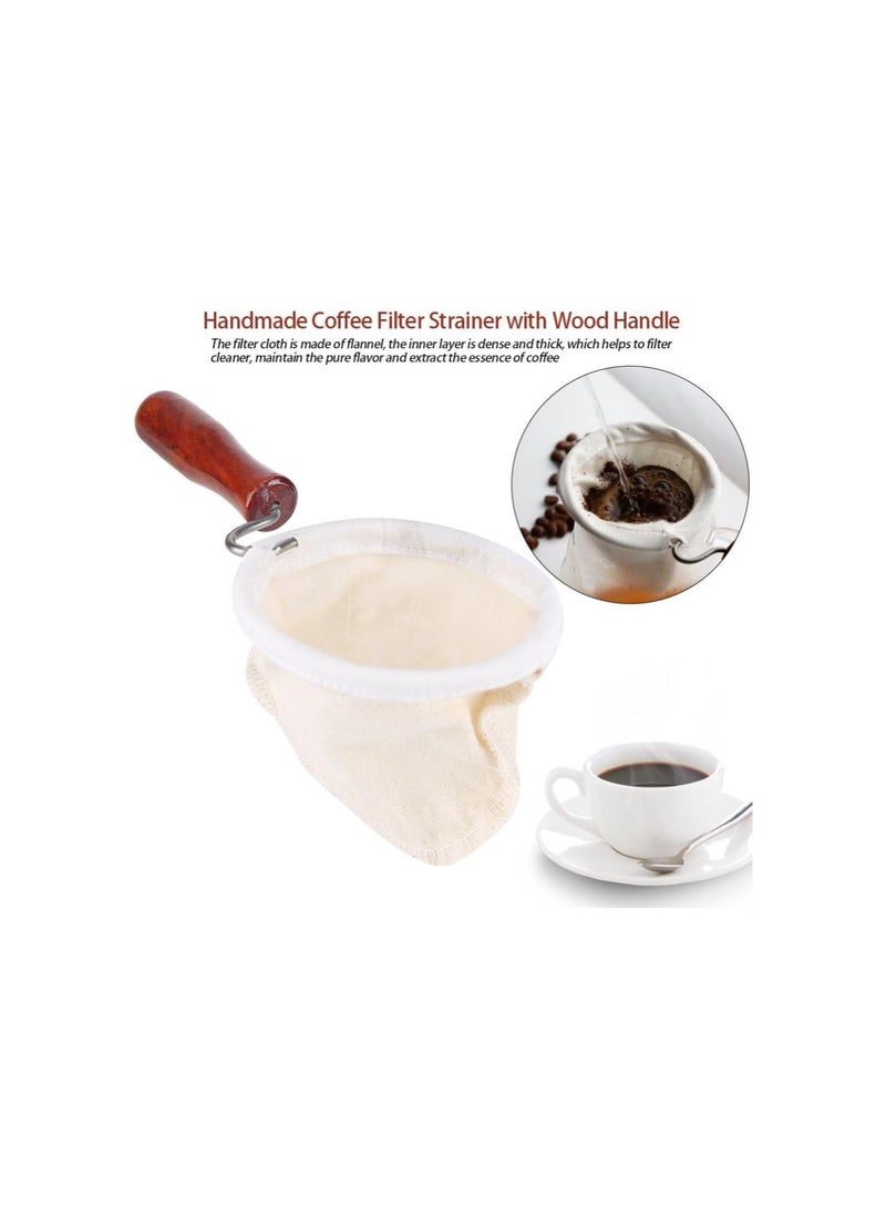 Cloth Coffee Filter, Reusable Washable Flannel Cloth Handmade Coffee Filter Strainer with Wood Handle for Hand Drip Coffee, Cloth Part Can Be Detached(Large) - pzsku/ZA930A92C1508E7C9CADDZ/45/_/1732123022/11b29eb7-d455-4226-bf03-fad6315cab6d