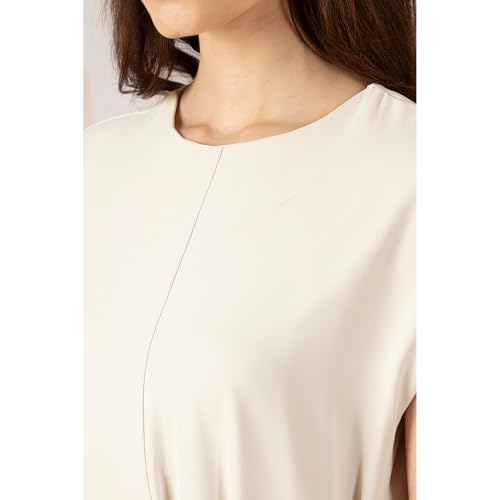 Van Heusen Women Beige Solid Formal Dress - Image 4