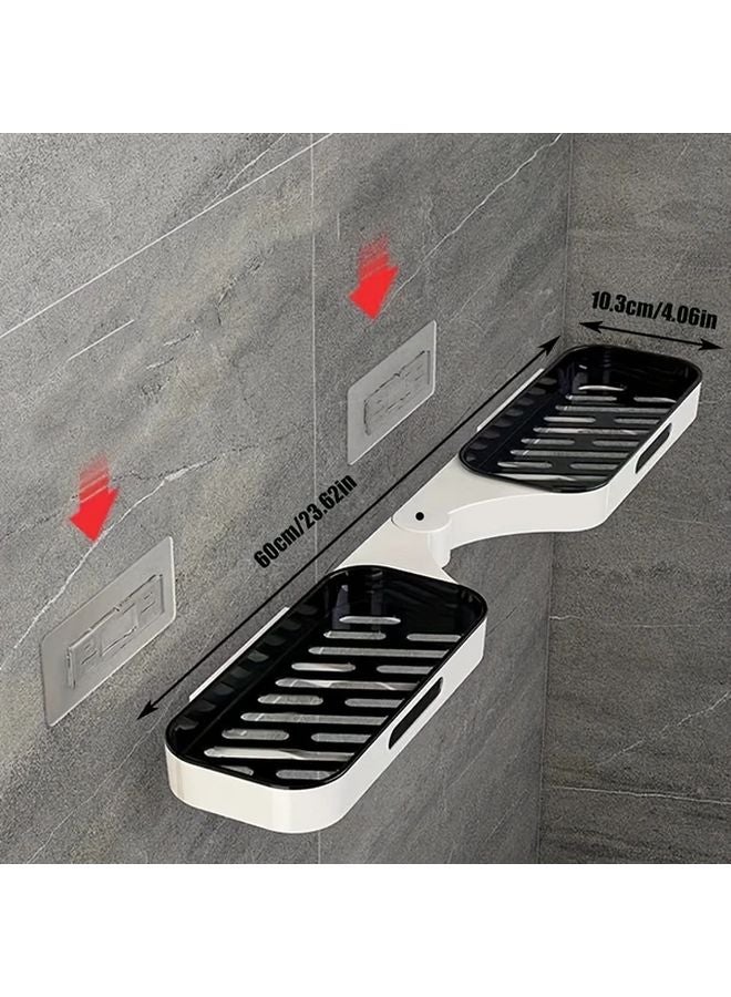 Wall Mounted Grey Plastic Shelf Rack For Bathroom Storage - Image 4