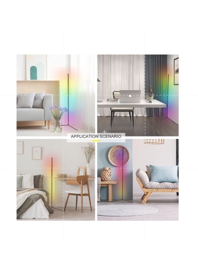 ELTRAZONE Floor Lamp Corner Standing Lamp with RGB Color Changing Levels Brightness and Color Temperature, Remote Control Modern for Living Room, Bedroom