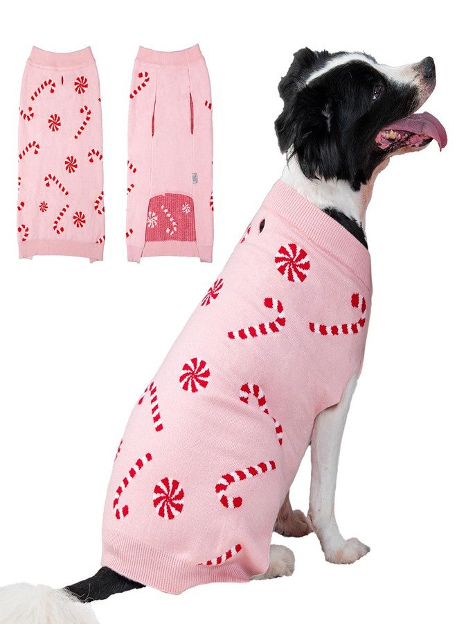 LUBOT NEW Ugly Christmas Sweaters for Puppy Cute Funny Wintertime and Holiday Parties Knitted Pullover Sweater Santa Small Dog Pink Candy Medium - Image 1