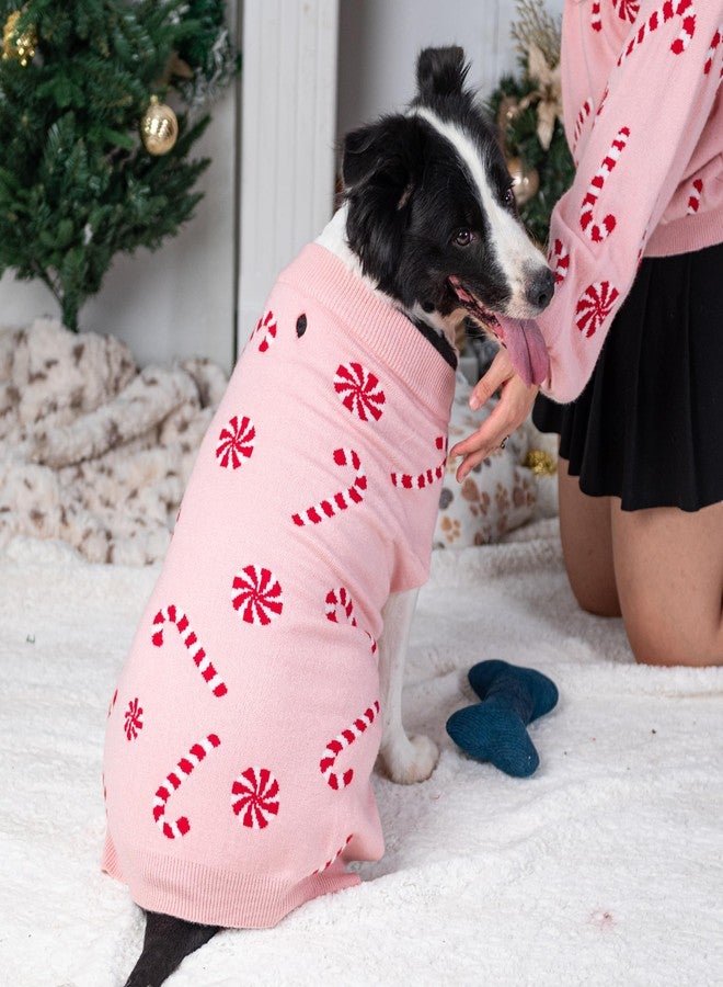 LUBOT NEW Ugly Christmas Sweaters for Puppy Cute Funny Wintertime and Holiday Parties Knitted Pullover Sweater Santa Small Dog Pink Candy Medium - Image 5