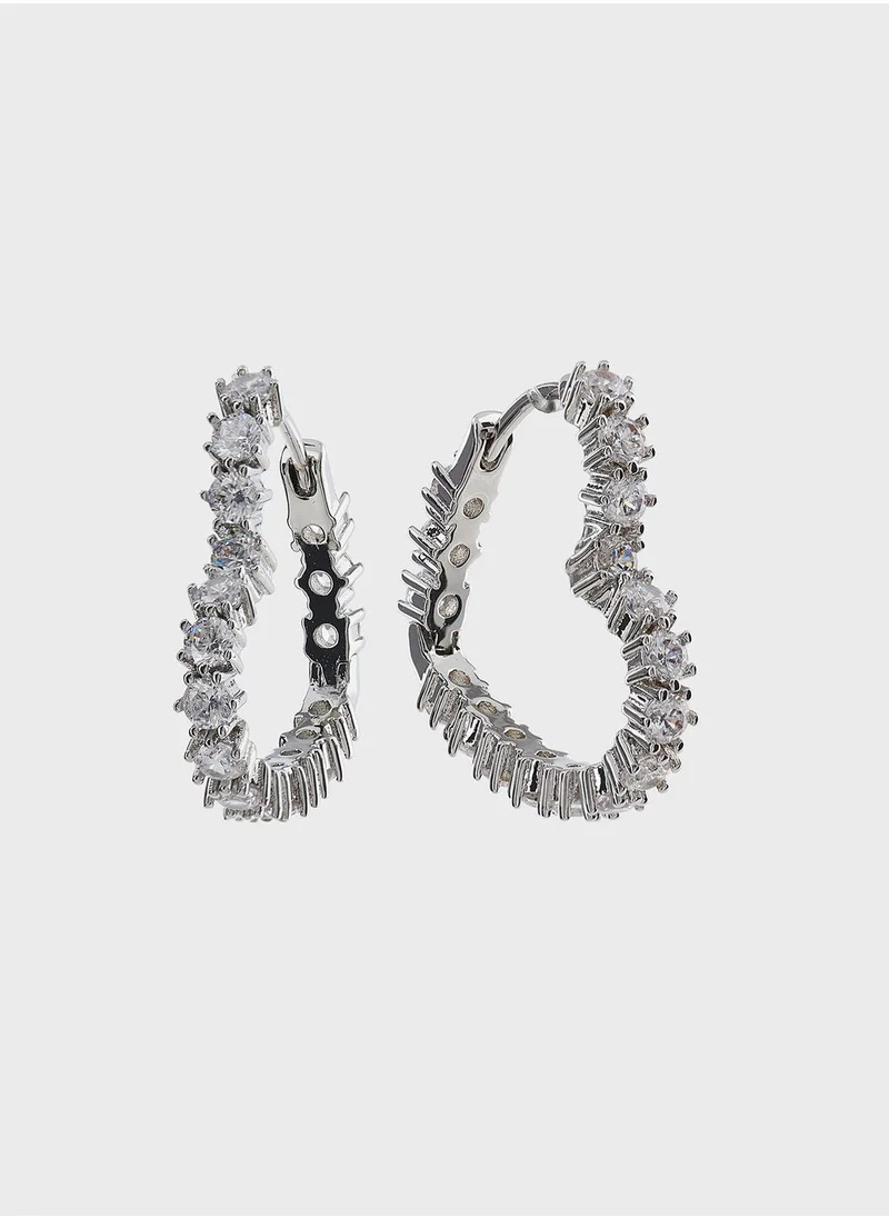 LUV AJ Diamond Heart Cuff Earrings