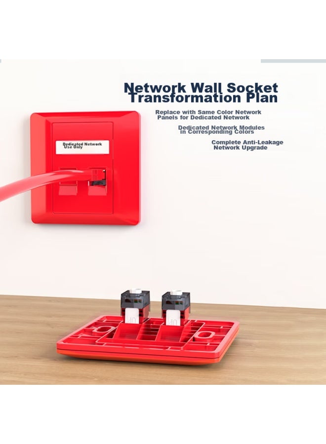 Haile Internal And External Network Adapter Dedicated Network Patch Cable Ht-913a Anti-dual Network Anti-mixing Anti-regulation 5 Meters Red - Image 5