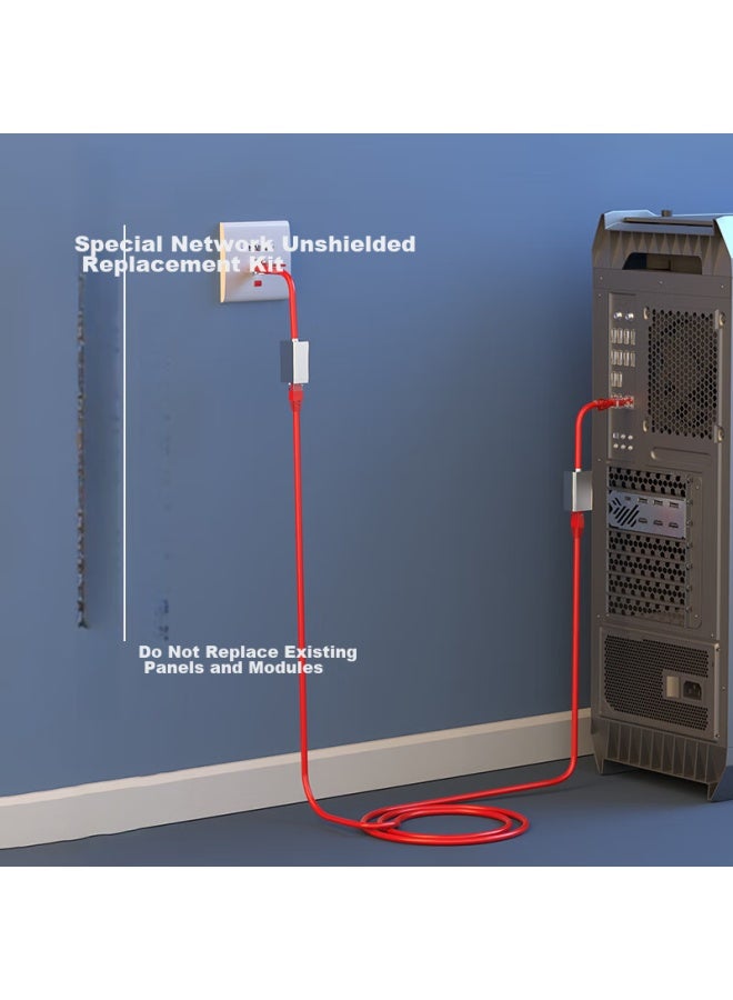 Haile Internal And External Network Adapter Dedicated Network Patch Cable Ht-913a Anti-dual Network Anti-mixing Anti-regulation 5 Meters Red - Image 2