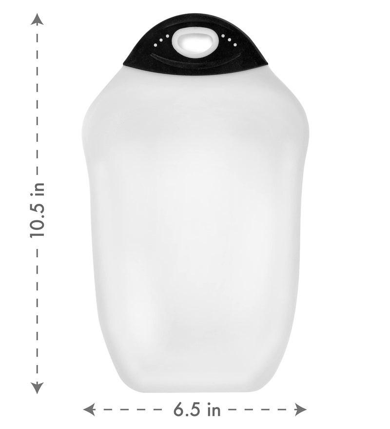 Dexas Chop & Scoop Cutting Board, Small 6.5 by 10.5 inches, White with Black Handle - Image 3