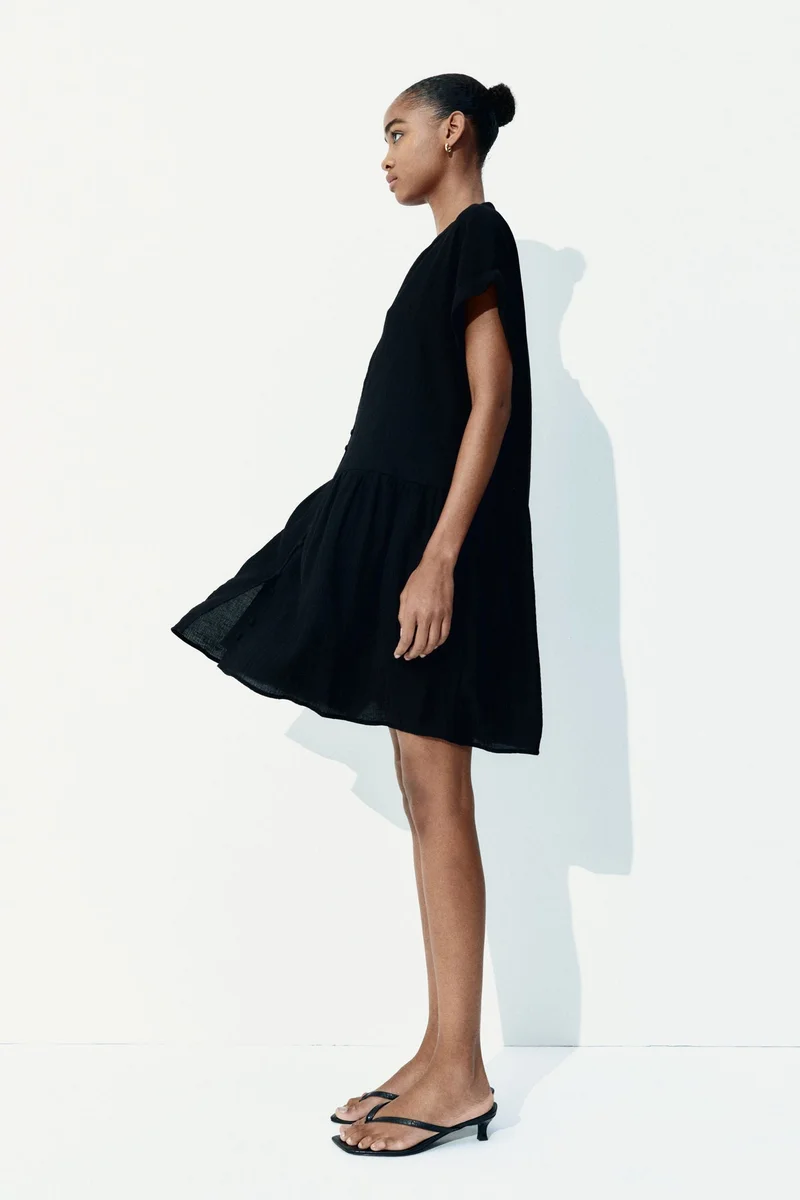 اتش اند ام Crinkled tunic dress