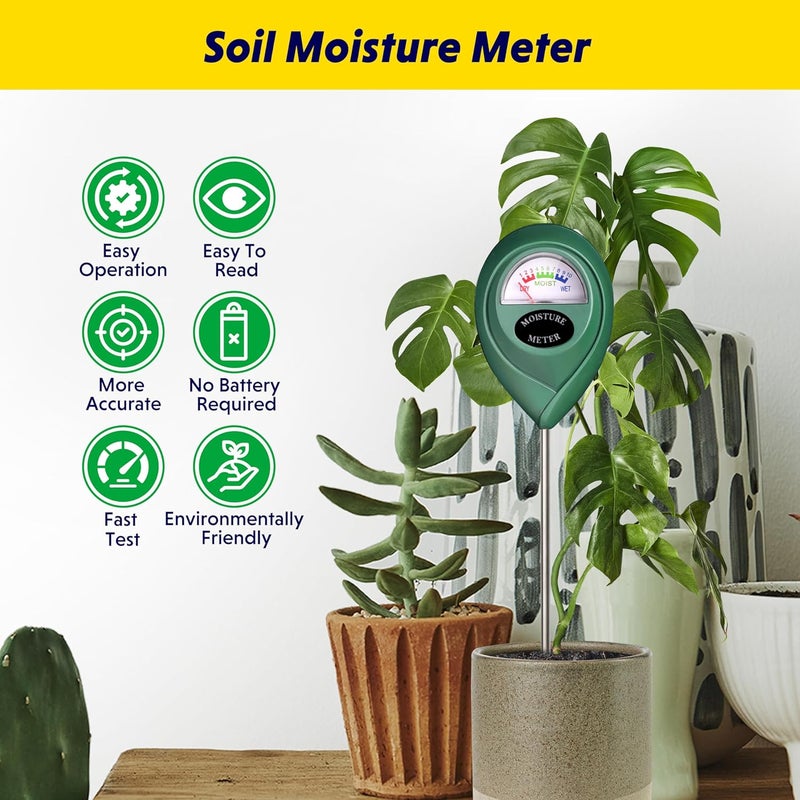 iPower iPower Soil Moisture Meter Plant Water Monitor Hygrometer Sensor for Garden Lawn Farm Indoor  Outdoor Cared 2 Pack - Image 3
