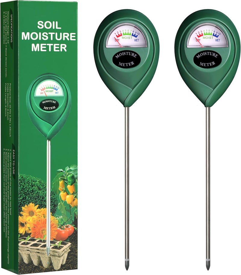 iPower iPower Soil Moisture Meter Plant Water Monitor Hygrometer Sensor for Garden Lawn Farm Indoor  Outdoor Cared 2 Pack - Image 1
