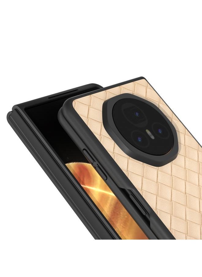 Zaboon Case For Honor Magic V3 Black Frame Woven Texture PU Phone Case  - Image 4