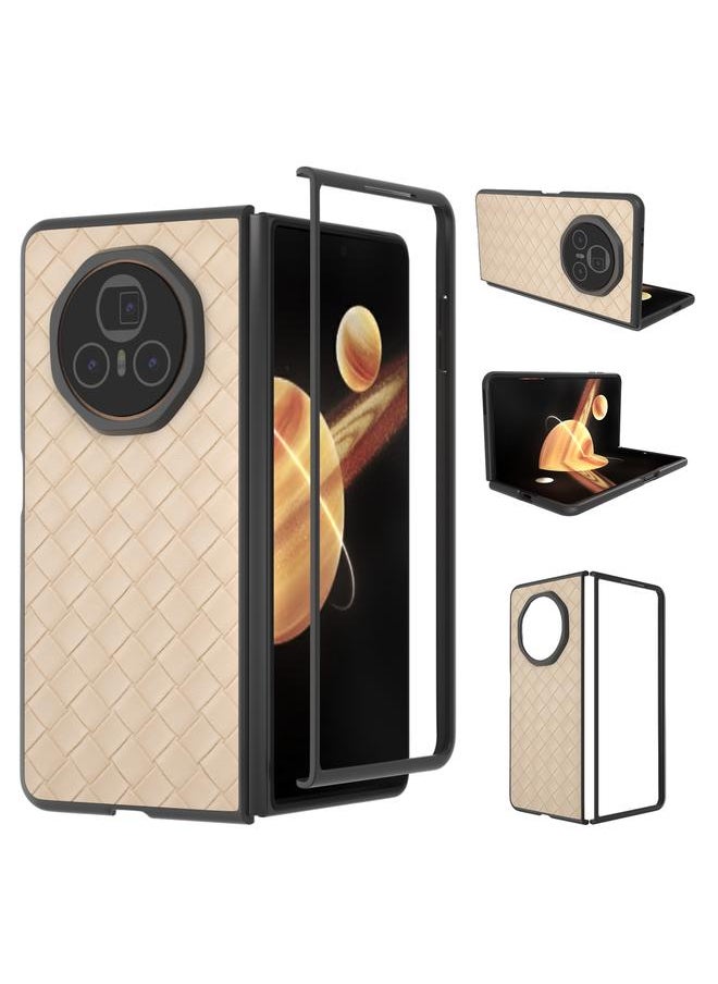 Zaboon Case For Honor Magic V3 Black Frame Woven Texture PU Phone Case  - Image 1
