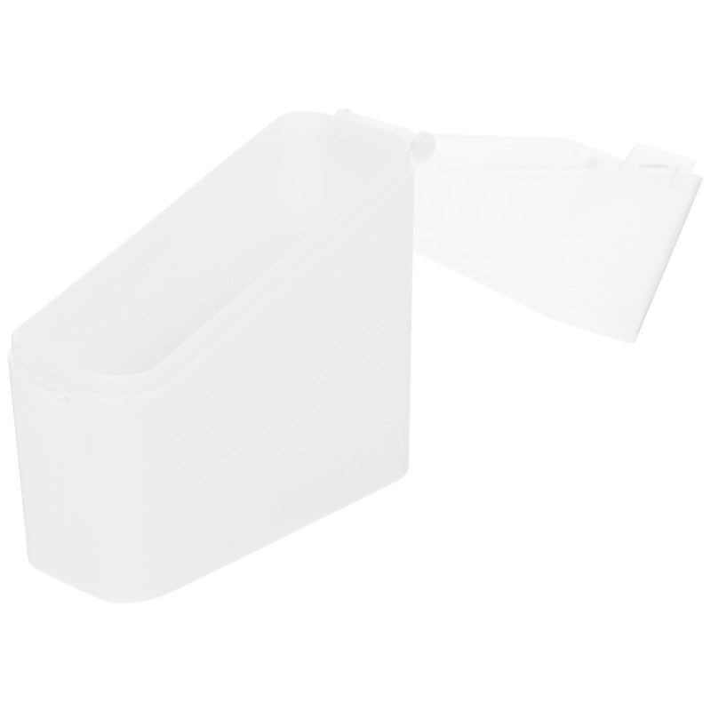 White Plastic Cheese and Tea Bag Storage Box for Fridge Tilted Design - Image 2