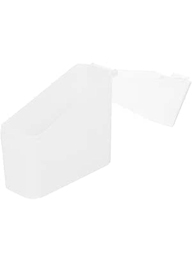 White Plastic Cheese and Tea Bag Storage Box for Fridge Tilted Design - Image 1