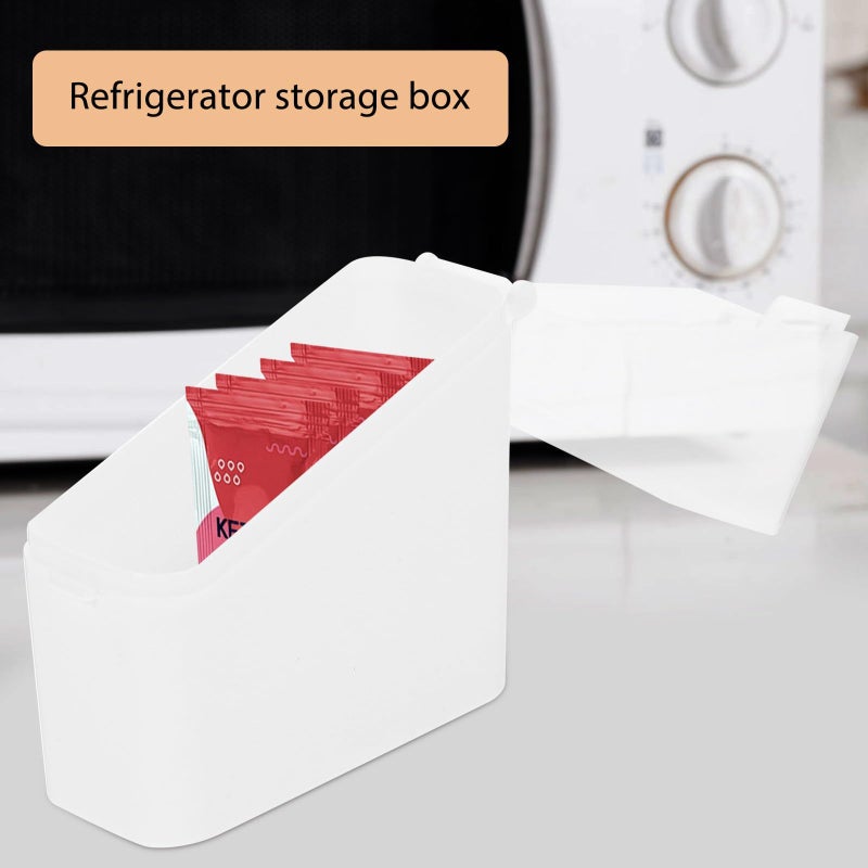 White Plastic Cheese and Tea Bag Storage Box for Fridge Tilted Design - Image 5