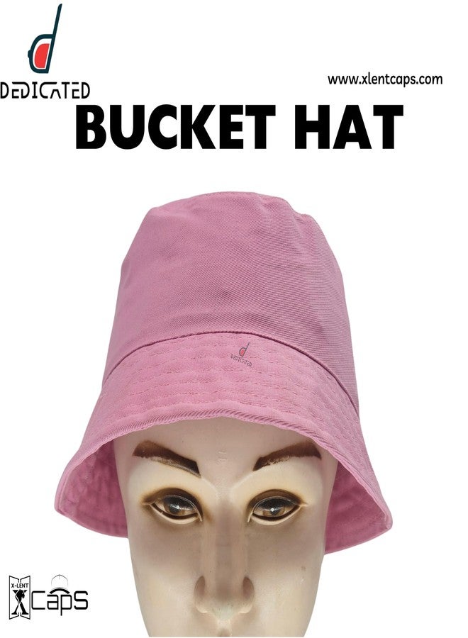 DEDICATED Bucket Hat - Unisex Cotton Packable Sun Hats for Men & Women - Lightweight, Breathable Summer Beach Hat - Fashionable Outdoor Travel Cap for Hiking, Fishing & Casual Wear Pink - Image 4