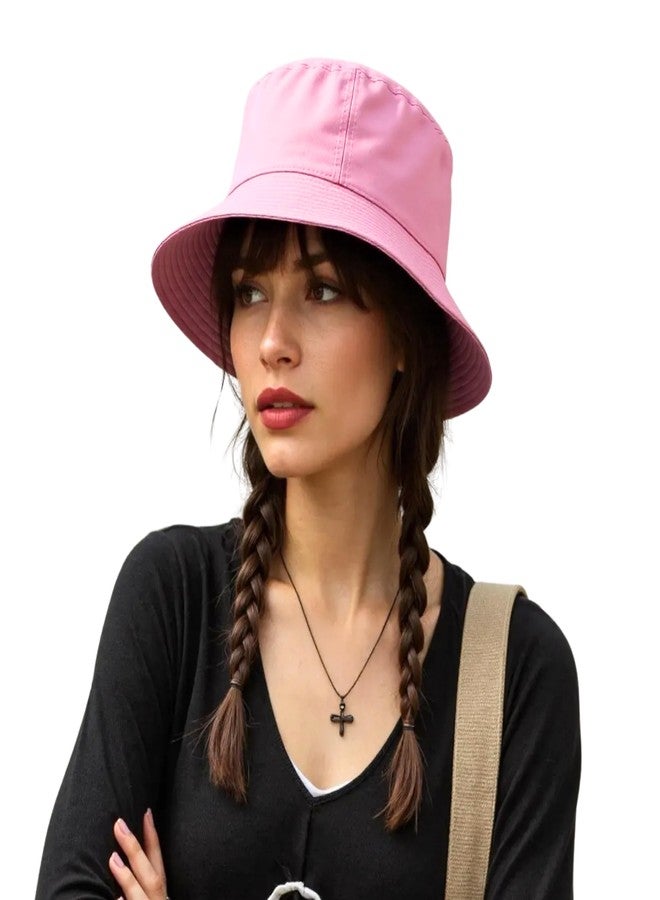 DEDICATED Bucket Hat - Unisex Cotton Packable Sun Hats for Men & Women - Lightweight, Breathable Summer Beach Hat - Fashionable Outdoor Travel Cap for Hiking, Fishing & Casual Wear Pink - Image 1