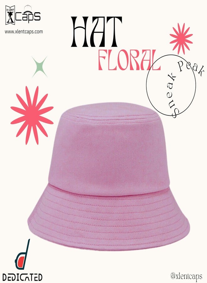 DEDICATED Bucket Hat - Unisex Cotton Packable Sun Hats for Men & Women - Lightweight, Breathable Summer Beach Hat - Fashionable Outdoor Travel Cap for Hiking, Fishing & Casual Wear Pink - Image 5