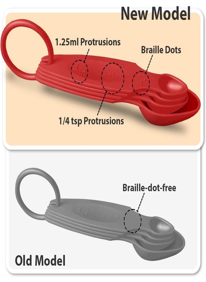MAUJOY Braille Measuring Spoon & Cup Set - 4-Piece Nesting Spoons, Easy to Use for Braille & Sighted Users - Ideal for Baking, Cooking, Science Experiments & Home Use - Image 3