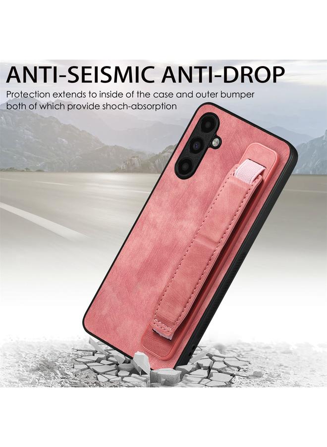 S-TOP Case For Samsung Galaxy A13 5G Retro Wristband Holder Leather Back Phone Case - Image 2
