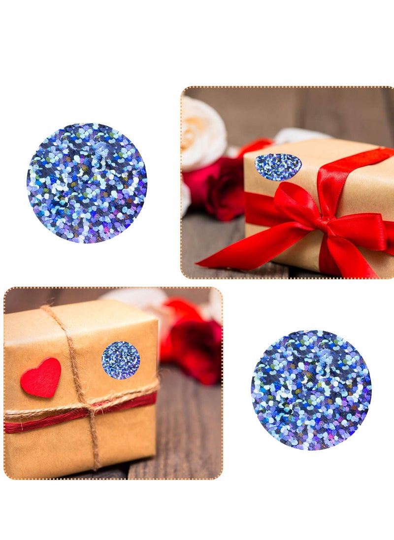 KASTWAVE - Scratch Stickers, DIY Holographic Glitter Labels 1 Inch Round Scratch Stickers Suitable for Making Your Own, Surprises, Etc. (1 Roll of 300 Stickers) - Image 1