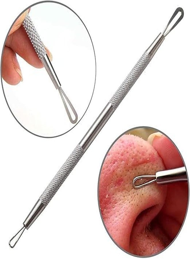 BANIRA PROFESSIONL Silver Stainless Steel Blackhead Remover Pimple Extractor Popper Tool Acne Comedone Blackhead, Blemish, Whitehead Popping, Zit Removing for Nose Face - Image 2