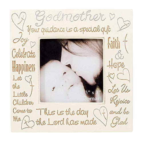 Roman Godmother Heartfelt Words Square 3 x 3 Decorative Table Top Picture Frame - Image 1