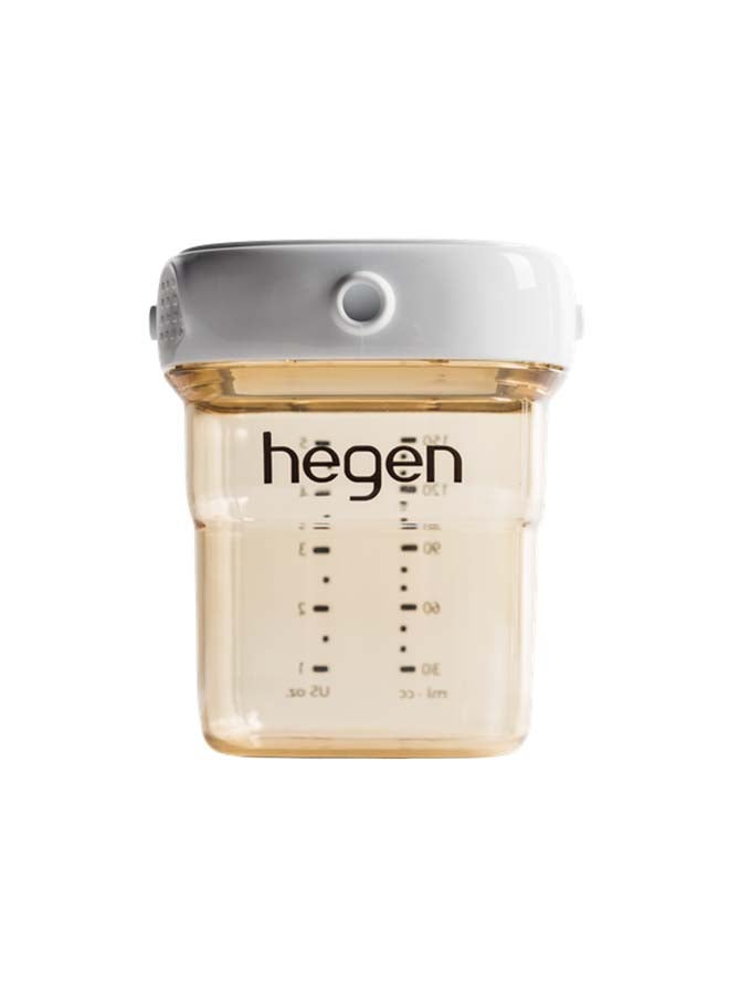 hegen 150ml/5oz Breast Milk Storage Container Press-to-Close Twist-to-Open (PCTO™) OneHand Closure, Airtight, BPA-Free PPSU (Polyphenylsulfone) Bottle,Snap-On Buttons,FreezerSteriliser,Dishwasher Safe
