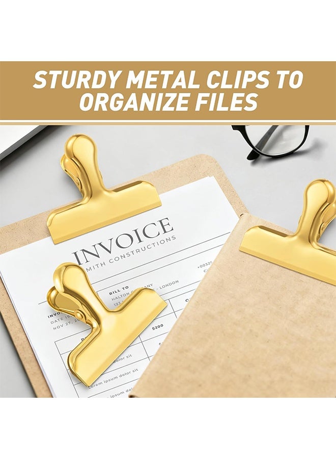 YJ 8 Pack 3 Inch Stainless Steel Gold Chip Clips Bag Clips Large Clips for Food Packages, Food Clip Kitchen Clips for Snack, Home&Office Clips for Paper, Strong Metal Chip Snack Clips Heavy Duty - Image 3
