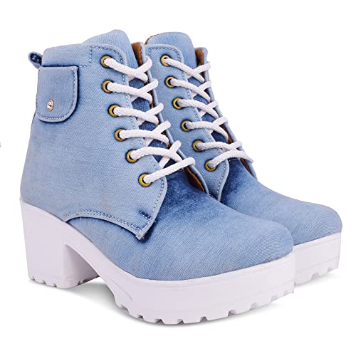 KRAFTER Women's & Girl's Classic Winter Boot-HP-113-Denim Blue-40 - Image 1