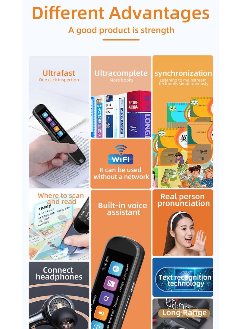 Gasin AI Language Translator And Electronic Dictionary, Real-time Voice Translation Into Arabic And Other Languages, Supports WiFi Translation, Equipped With Scanning And Reading Functions - Image 3