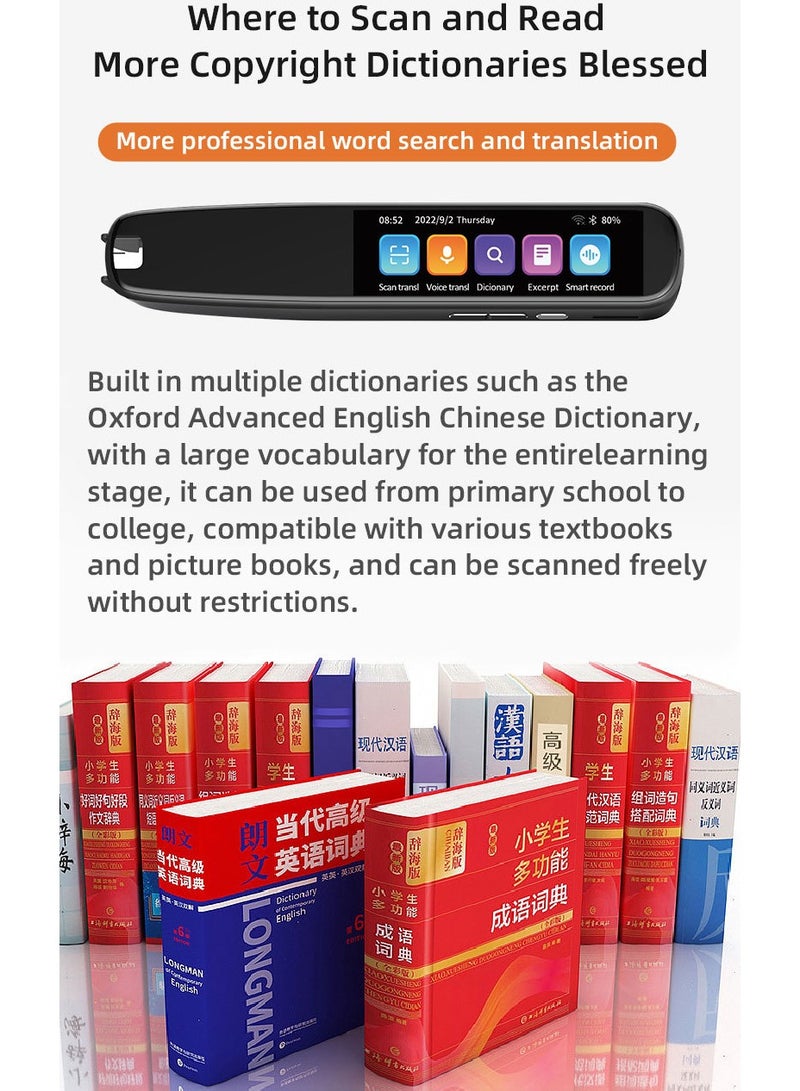 Gasin AI Language Translator And Electronic Dictionary, Real-time Voice Translation Into Arabic And Other Languages, Supports WiFi Translation, Equipped With Scanning And Reading Functions - Image 4