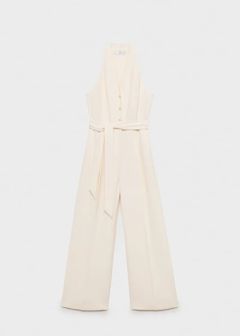 MANGO Halter-Neck Jumpsuit With Belt