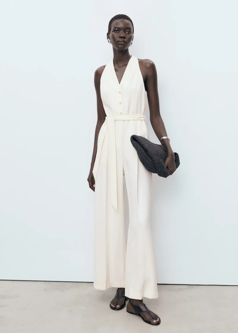 مانجو Halter-Neck Jumpsuit With Belt