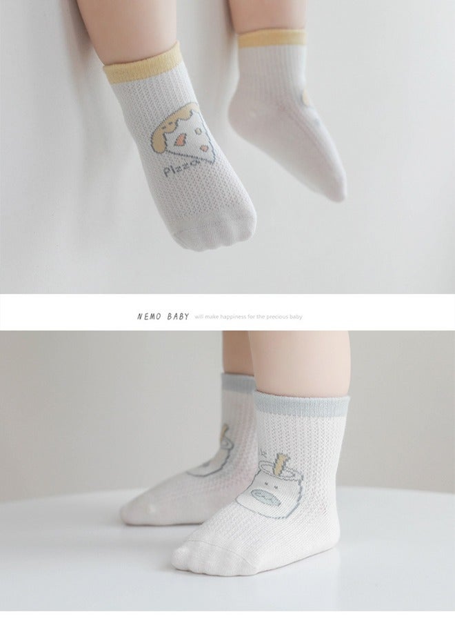 جوارب للأطفال بعمر 1-3 سنوات، جوارب قطنية ممشطة للأطفال، للجنسين، جوارب ناعمة لحديثي الولادة لا تسبب الحساسية، 4 أزواج - Image 5
