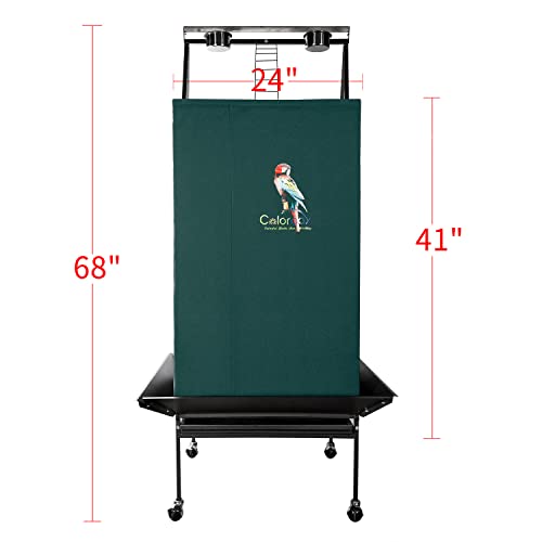 Colorday Good Night Bird Cage Cover for Large Bird Cage with Play Top (Patented), Green 68" - Image 5