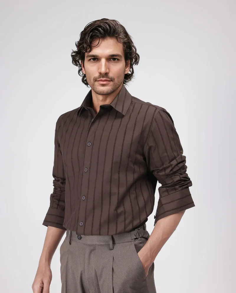 Rare Rabbit Men's Striped Relaxed Fit Shirt