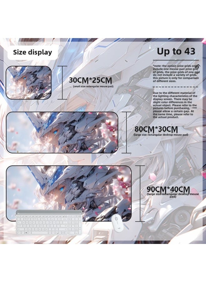 Mouse Pad Oversized Gundam Computer Keyboard Pad Cartoon Game Mouse Pad Boys E-sports Computer Thickened Desk Pad-Color:800*300*2mm-Pattern:Up To 43