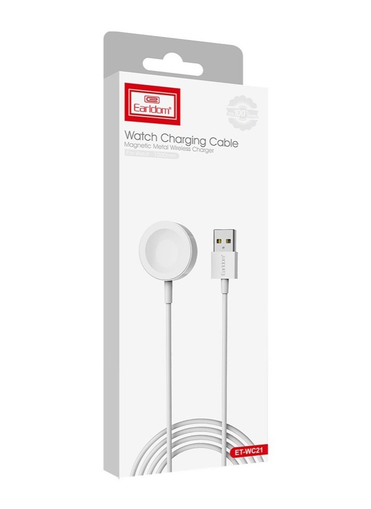 JAJEEK ET-WC21 Wireless Charging Cable for Apple Watch - 5V/0.35A, 1m Length, White (Model 40236) - Convenient Charging Solution - Image 5