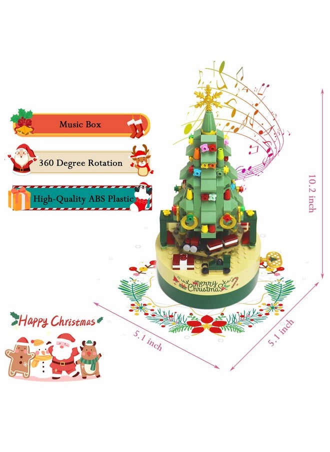 Oiuros Christmas Tree Building Blocks Set for Kids - DIY Christmas Music Box,Christmas Building Blocks Music Box with Led Lighting, for Boys and Girls  - Image 3