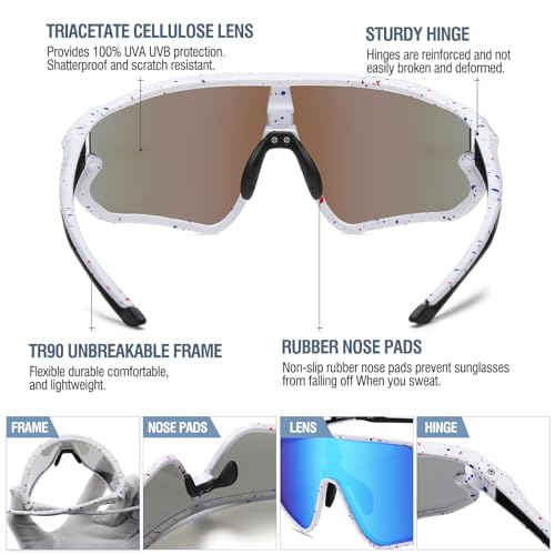DUCO Kids Sunglasses Youth Baseball Sun Glasses Lightweight TR90 Frame UV400 Sports Cycling Shades for Boys Girls DK268 - Image 5