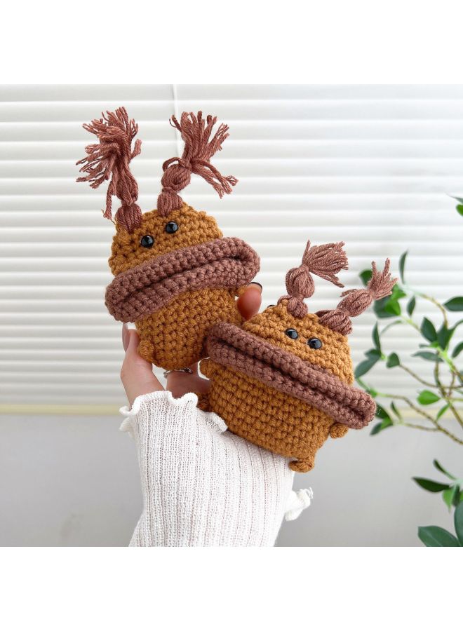 Loquat Airpods 4 Headphone Protective Case Cartoon Plush Doll For Apple1/2/3 Gen Pro Wireless Bluetooth Soft-Color:Plush Soft Shell-red Scarf Bear-Model:Airpods 4 (protective Case) - Image 5